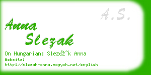 anna slezak business card